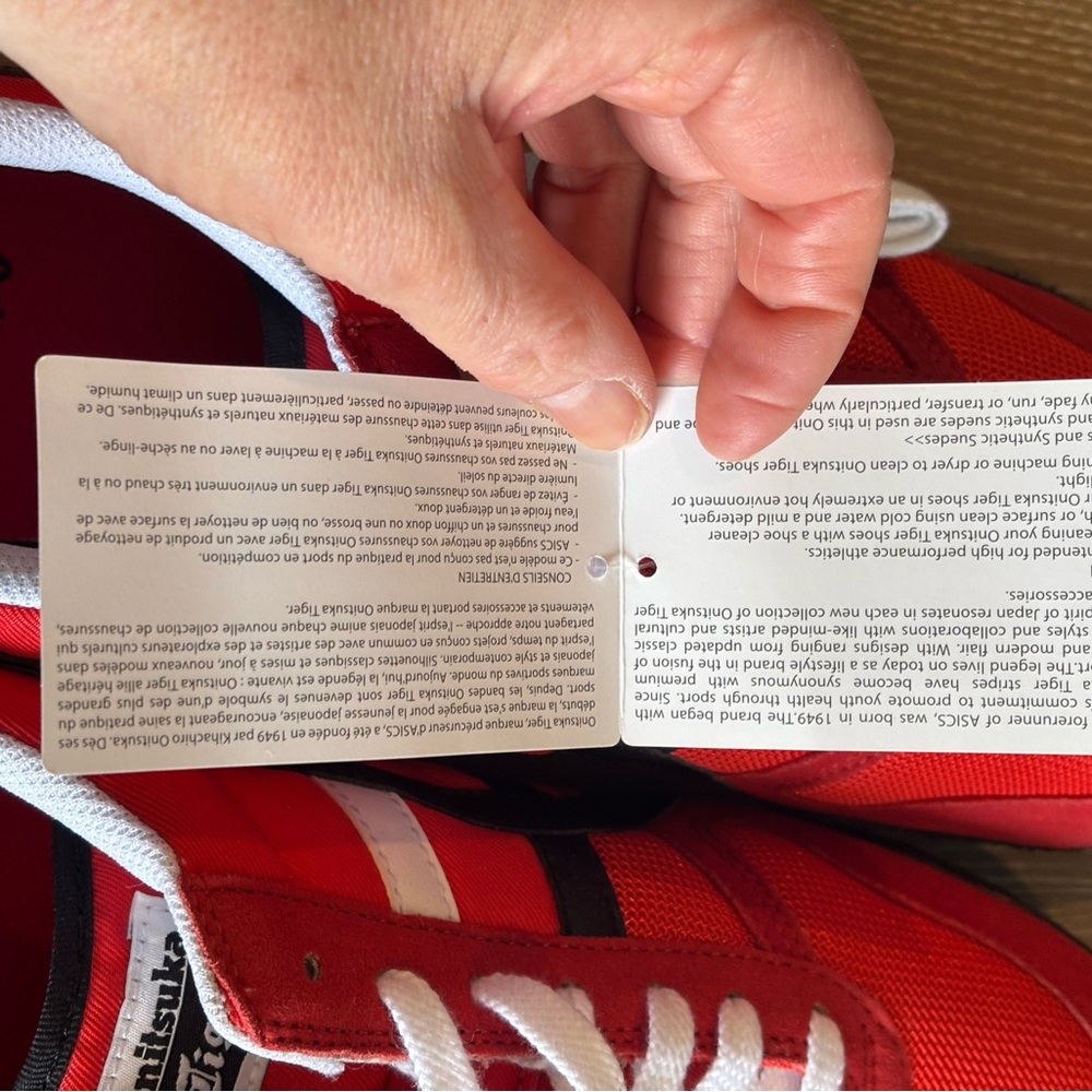 Onitsuka Tiger by Asics Red, White and Black Retro Low-Tops - Picture 6 of 10